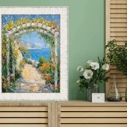 24x30 Frame White Birch Wood Scoop Picture Frame