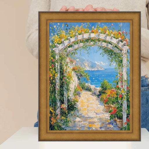 24x24 Frame Industrial Gold Metal Slope Picture Frame