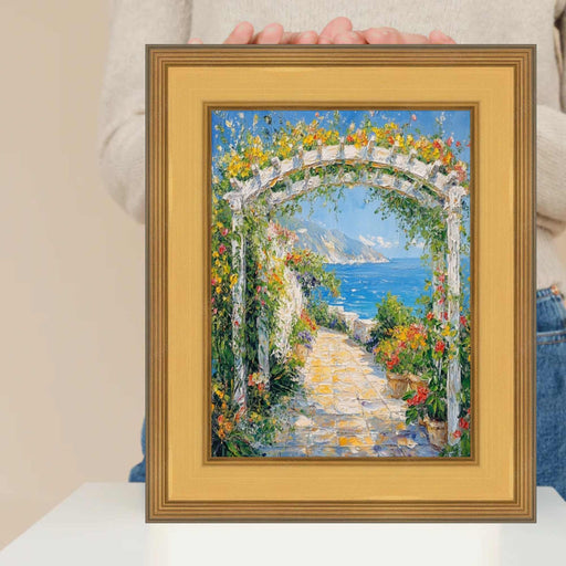 24x24 Frame Wide Gold Leaf Flat Panel Picture Frame