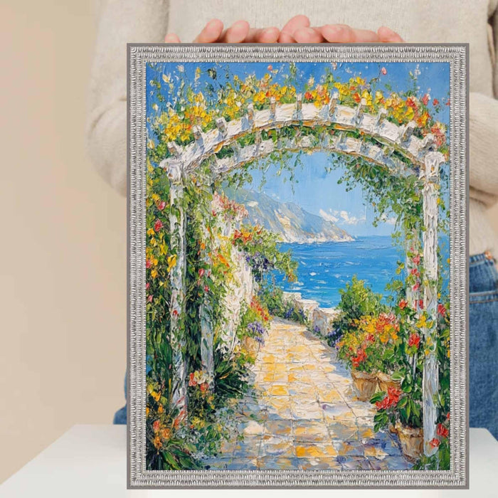 20x20 Frame Slim Bright Chrome Silver Pebbled Texture Picture Frame