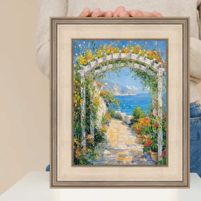 20x20 Frame Contemporary Wide Silver Leaf Flat Panel Picture Frame