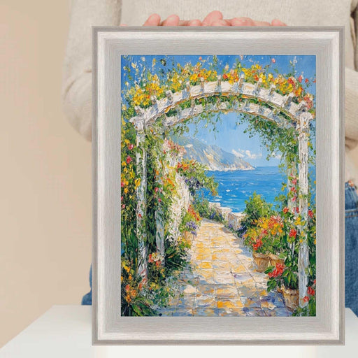 24x24 Frame  Contemporary Silver Brushed Modern Scoop Picture Frame