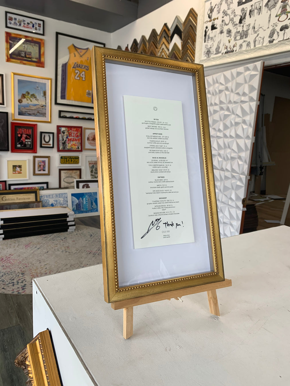 custom framed menu Picture Frames restaurant