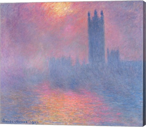 The Houses of Parliament, London, with the sun breaking through the fog, 1904 by Claude Monet