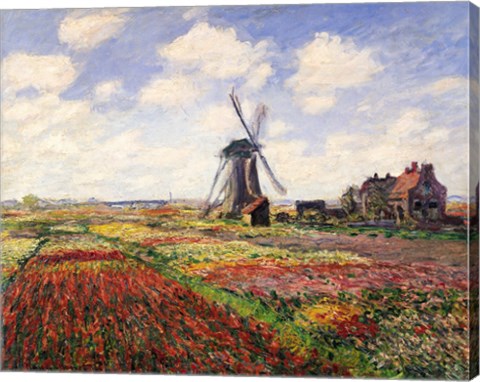 Tulip Fields with the Rijnsburg Windmill, 1886 by Claude Monet