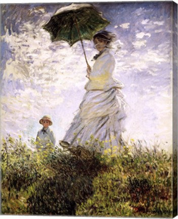Woman with a Parasol - Madame Monet and Her Son by Claude Monet