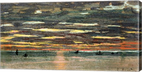 Sunset Over the Sea by Claude Monet