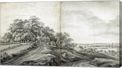 Landscape with Haymakers by Simon de Vlieger