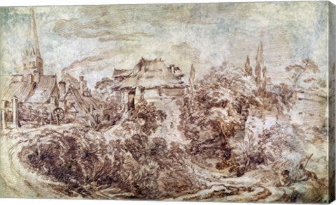 Landscape with Figures by Francois Boucher