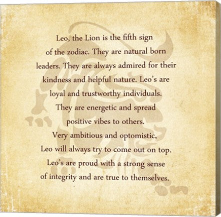 Leo Character Traits by Veruca Salt