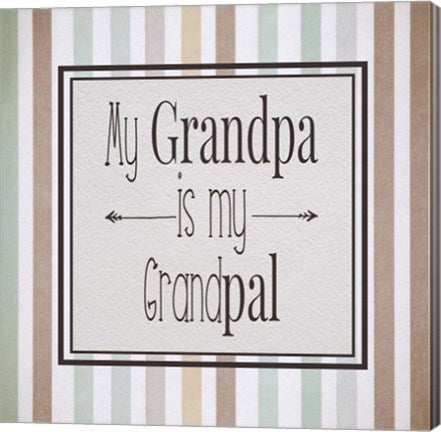 My Grandpa Is My Grandpal Brown and Green Stripes by Color Me Happy