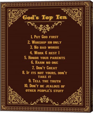God's Top Ten Brown and Gold Design by Inspire Me