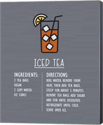 Iced Tea Recipe Gray Background by Color Me Happy