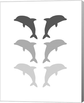 Leaping Dolphins - Gray by Color Me Happy