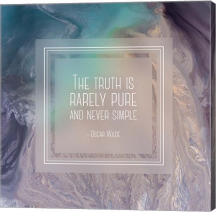 The Truth is Rarely Pure - Abstract Tan and Teal by Quote Master