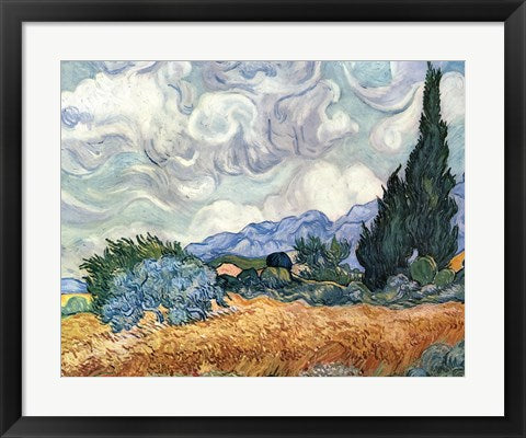 A Wheat Field with Cypresses, c.1889 by Vincent Van Gogh