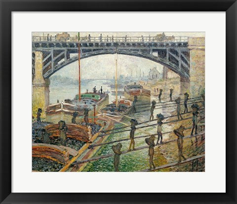 The Stream of Robec at Rouen, 1872 workers by Claude Monet
