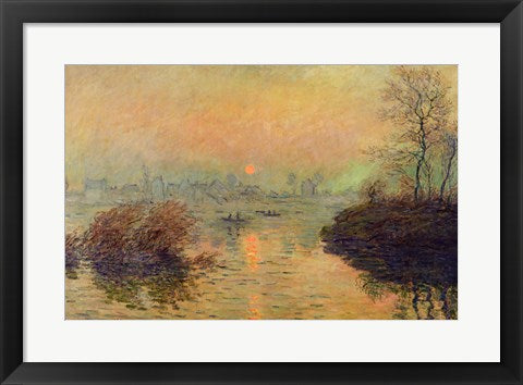 Sun Setting over the Seine at Lavacourt. Winter Effect, 1880 by Claude Monet