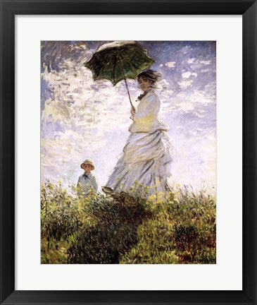 Woman with a Parasol - Madame Monet and Her Son by Claude Monet