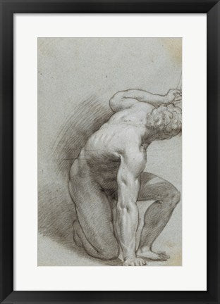 Kneeling Figure by Agostino Carracci