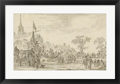 A Village Festival with Musicians Playing Outside a Tent by Jan Van Goyen