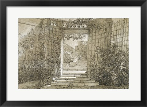 Landscape with a Stairway and Balustrade by Jean-Baptiste Oudry