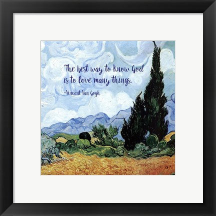Know God - Van Gogh Quote 1 by Quote Master