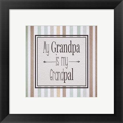 My Grandpa Is My Grandpal Brown and Green Stripes by Color Me Happy
