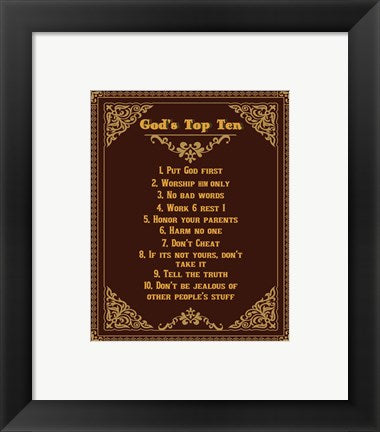 God's Top Ten Brown and Gold Design by Inspire Me