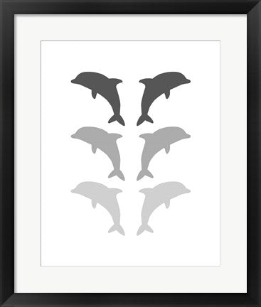 Leaping Dolphins - Gray by Color Me Happy