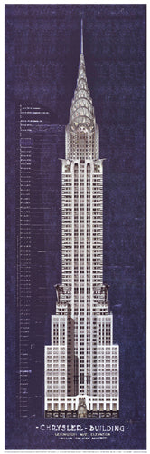 Chrysler Building Art Print by Andy Hickes - Modern Cityscape Wall Art for Home & Office 36x12 inch