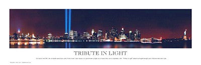 Tribute in Light by Andrew Foster - Iconic 9/11 Memorial Art Print | Modern Wall Decor 8.875 x 27.625