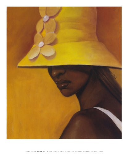 Yellow Hat Art Print by Laurie Cooper - Small 12x10 " Wall Art Decor