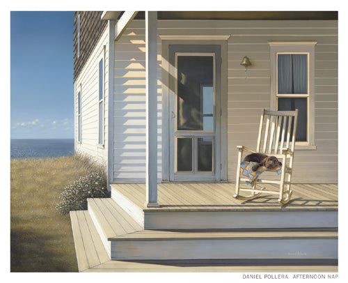 Afternoon Nap by Daniel Pollera - Serene Coastal Art Print for Home & Office 26x32 Inch