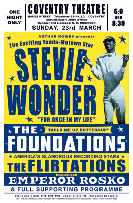 Stevie Wonder Art Print - Iconic 1969 Coventry Concert Wall Art Décor