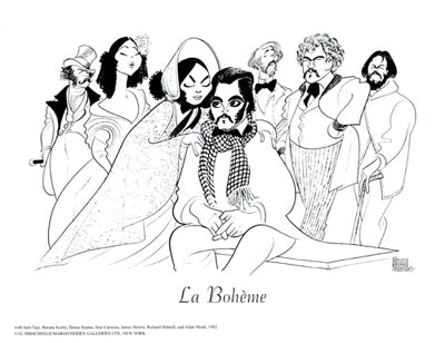 La Boheme by Al Hirschfeld Wall Art Décor 10 x 13 Art Print
