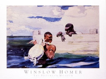 Turtle Pound by Winslow Homer - Coastal Turtle Art Print, 24x32 " Wall Décor