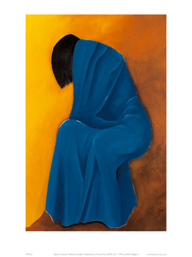 Melancholy Blue Art Print by Patrick Ciranna - Abstract Wall Art Decor 15.7 x 19.6