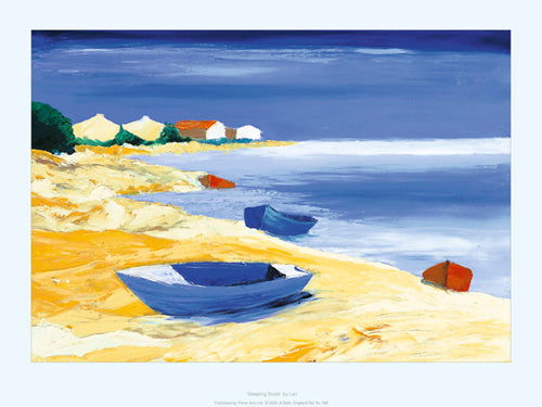Sleeping Boats Art Print by Leo - Serene Nautical Wall Decor for Home & Office