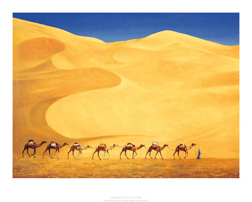 Tuareg Camel Train by Tilly Willis - Desert Landscape Art Print | 15.7 x 19.7 Wall Decor