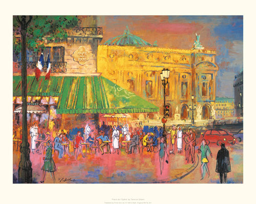 Place de l'Opéra by Terence Gilbert - Fine Art Print for Home & Office Decor | 15.7 x 1... " Wall Art
