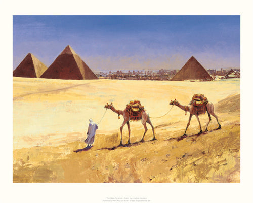 The Great Pyramids - Cairo Art Print by Jonathan Sanders | Ancient Egypt Wall Décor 15.7 x 19.7