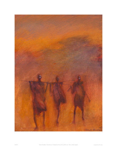Three Warriors Art Print by Patrick Bradfield - Modern Wall Art Decor 19.7 x 15