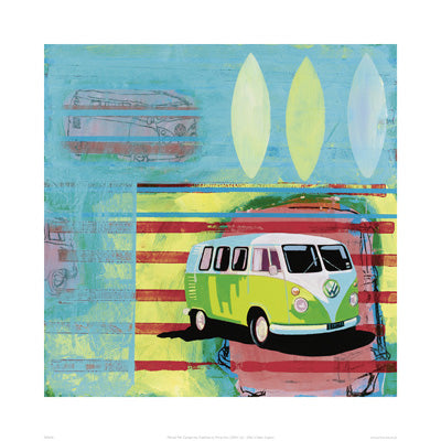 Camper Van Art Print by Michael Pell - Boho Van Life Wall Decor | 19.7 x 15.7 " Modern Home & Office Art