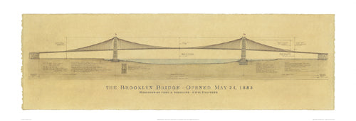 Brooklyn Bridge Art Print by Craig Holmes | Iconic NYC Wall Decor 13x38 inch