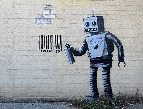 Robot by Banksy Wall Art Décor 11 x 14 Art Print