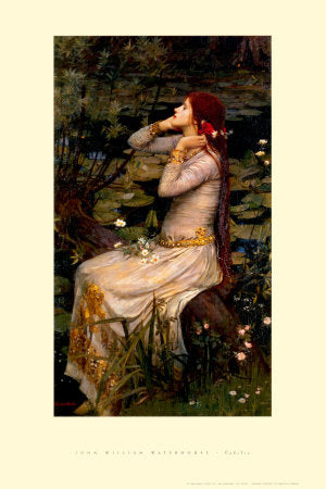Ophelia by John William Waterhouse Wall Art Décor 27 x 18 Art Print