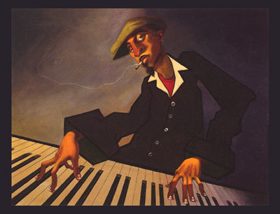Piano Man II by Justin Bua - Urban Jazz Art Print | Shop Now