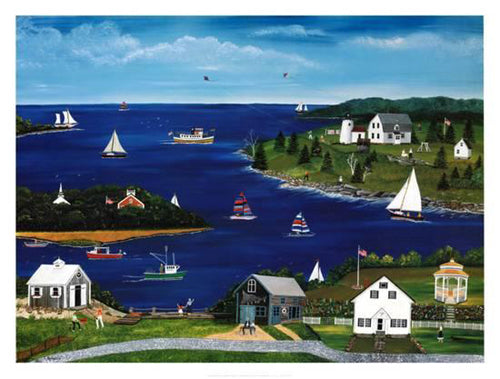 Summers in Maine Art Print by Barbara Appleyard - Coastal Wall Decor 24x31 Inches
