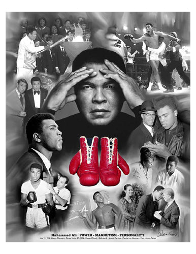 Muhammad Ali Power, Magnetism, Personality Art Print by Wishum Gregory - Iconic Boxing Legend Wall Décor 11x8.5 inch